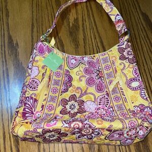 Vera Bradley Handbag Floral Medium Shoulder Tote Bag Lisa B Bali Gold Retired